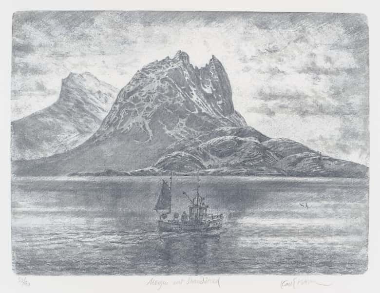 Morgen mot strandåtind av Karl Erik Harr